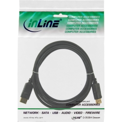 Kabel DisplayPort, czarny, pozłacany, 2m